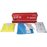 OX-ON 3-delige auto veiligheidsset EHBO set - Gevarendriehoek - Veiligheidsvest / Safety kit internationaal DIN 13164-2022