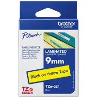 Brother Tape TZe-621 Zwart op geel (9 mm)