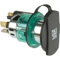 Pro Car Power-Steckdose 12/24 V Power-stekkerdoos met spanhuls groen Stroombelasting (max.): 20 A Geschikt voor Sigarettenaanstekerstekker Power-contactdoos 12
