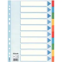 Esselte Tabbladen Esselte Standaard A4 10-delig karton 11-rings met voorblad assorti | 10 stuks