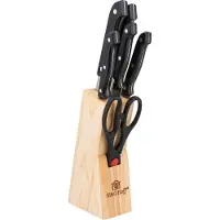 KINGHOFF Messenblok - 7 delig - RVS