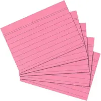 Herlitz Karteikarten, DIN A5, liniert, rot aus Papier, 170 g-qm, holzfrei, Linienfarbe: blau, doppelte