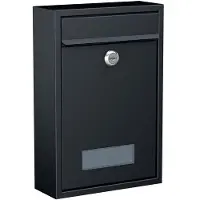 Basi 2170-1305 BK 100M Brievenbus Staal Antraciet (mat) Sleutelslot
