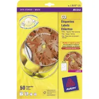 Avery CD Etiketten, wit, Ø 117,0 mm, permanent klevend