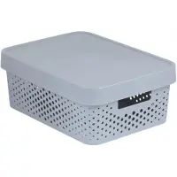 Keter Curver Infinity Serie - Opbergdoos - 11L - Azuur - Grijs - Met Deksel