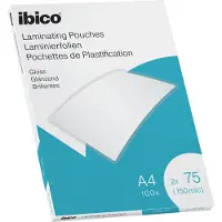 Ibico Lamineerhoezen - voor A4 Documenten - 2 x 75 Micron - 100 stuks - Glanzend