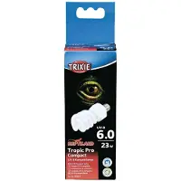 Trixie UV-B Lamp 23 Watt - Compact 6x6x15.2 cm - UVB UVA Verlichting voor Reptielen en Amfibieën
