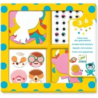 Djeco - Knutselset Creeëren met stickers - Dieren - 3-6j