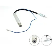 Rta ISO (v) - DIN (m) auto antenne adapter met fantoomvoeding - 0,10 meter