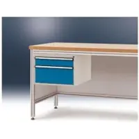 Manuflex ZB4572.7035 Behuizing onderbouw voor alu-werkbanken, gebruiksh. 300 mm met 2 lades, voor tafel diepte 800 mm