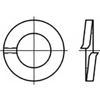 Toolcraft TO-6854019 Veerring Binnendiameter: 16 mm DIN 127 Verenstaal 250 stuk(s)