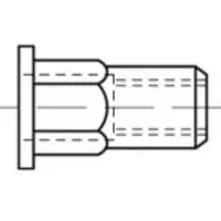 Toolcraft TO-5444319 Popmoer M4 Staal 500 stuk(s)