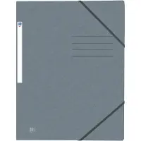 Oxford Top File + - elastomap - 3 kleppen - elastiek - A4 - grijs - pak 10 stuks