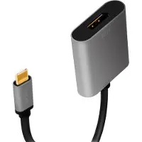 Logilink CUA0102 USB 3.2 Gen 1 Adapter C/M to DP/F, 4K/60 Hz, alu, black/grey, 0.15 m