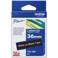 Brother Tape TZe-365 Wit op zwart