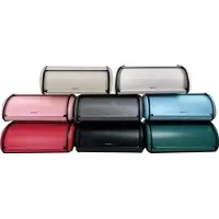 King Hoff 1753 - Kleine Broodtrommel - RVS - Rood - Retro - 36x24x15 cm