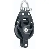 Harken Element Single Swivel Block With Becket Pulley 60 Mm Zwart