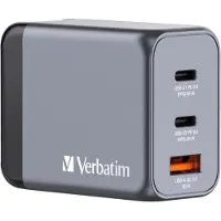 Verbatim GNC-65 GaN-netlader met 3 poorten, 65 W, USB A/C