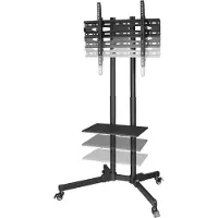 Ginza.se tv standaard met wielen - Vast - 75 inch - max 40kg - VESA 600x400 - in hoogte verstelbaar - met extra plank