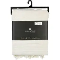 Atmosphera bedsprei / deken / plaid - ivoor wit - katoen - 220 x 160 cm - geknoopt