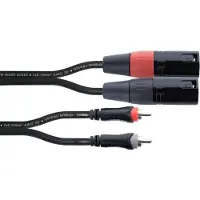 Cordial EU 1 MC XLR Verbindingskabel [2x XLR-stekker 3-polig - 2x Cinch-stekker] 1 m Zwart