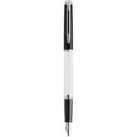 Waterman Hémisphère Vulpen | Zwarte en Witte lak met palladium-gecoate afwerkingen | roestvrijstalen fijne penpunt | met Geschenkdoos