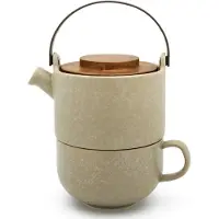 Bredemeijer - Theepot keramiek - Tea for one Umea - 0,5 liter - Leemgrijs - Aardewerk