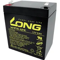 Long WP5-12E Loodaccu 12 V 5 Ah Loodvlies (AGM) (b x h x d) 90 x 107 x 70 mm Kabelschoen 6.35 mm Cyclusbestendig, Geringe zelfontlading, Onderhoudsvrij