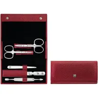 Zwilling Classic manicureset 5-delig, echt leer, rood Manicureset 1 st
