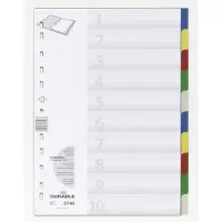 Durable Blanco tabbladen A4 Kleurenassortiment 10 tabs PP (Polypropeen) 11 Gaten 6740