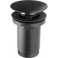Novaservis - Afsluitbaar afvoerplug voor wastafels met overloop, mat zwart S285-BL-B