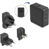 DeLOCK USB GaN Charger 2 x USB Type-C PD 3.0 with 65 W including power adapter for EU / US / UK