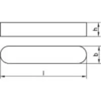 Toolcraft TO-9979236 Inlegspieën DIN 6885 Staal 5 stuk(s)