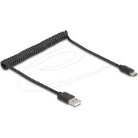 HQ Products Delock USB 2.0 Spiralkabel USB type-A stekker naar USB Type-C stekk