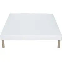 Vente-unique Decoratieve gewatteerde bedbodem 160 x 200 cm - 10 latten - Wit - ASTHENIS II van YSMÉE