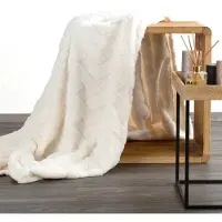 Eurofirany Zachte Plaid 170x210cm - Luxe Microvezel Dekentje in Visgraatpatroon