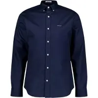 Gant Heren Pinpoint Oxford Overhemd Regular Fit Marine (3XL), Casual, Katoen, Lange mouwen, Marineblauw 3000300