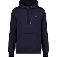 Gant Heren Shield hoodie marine (L), Casual, Katoen, Lange mouwen, Marineblauw 2007058