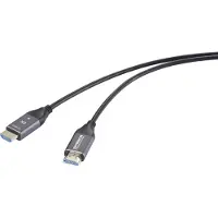 Speaka Professional SP-12842668 HDMI-kabel HDMI / Glasvezel Aansluitkabel HDMI-A-stekker, HDMI-A-stekker 30 m Zwart 8K UHD, Active Optical Cable (AOC)
