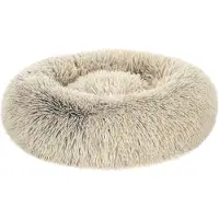 Feandrea Wasbaar donutvormig hondenbed met zacht pluche, Khaki / S (50 x 50 cm)