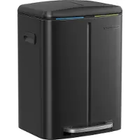 Songmics Vuilnisbak van 40L met 2 compartimenten, Zwart