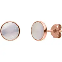 Purelei Oorbellen 'White Gloss' rose-goud / parelwit