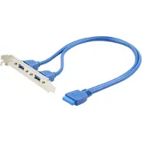 Cablexpert Pin Header bracket USB3.0 (v) - 2x USB-A (v) - 0,45 meter