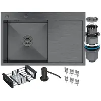 Granitan RVS Spoelbak Bari78P Enkelvoudige Kom met Sifon