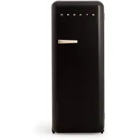 Create - Koelkast in retrostijl - Zwart - Handvat Zand - FRIDGE RETRO 281L