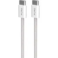 Puro PUCCCFABK415MTBEG USB-kabel USB 2.0 1,5 m USB C Beige, Wit