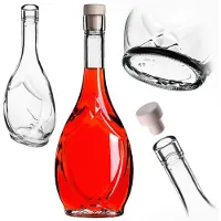 Kadax Icona glazen flessen 500 ml 0,5 l voor tincturen wijnmaneschijnsap 5 stuks met kurk