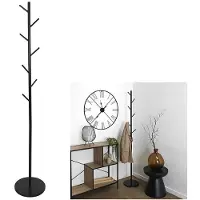Home Deco Factory Kapstok - zwart - metaal - 7 haken - 173 cm - staand