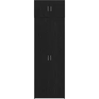vidaXL Opbergkast 3 st Zwart Eiken 70 x 42,5 x 225 cm