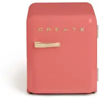 Create - Koelkast in retrostijl - Terracotta - Handvat Goud - FRIDGE RETRO 48L
